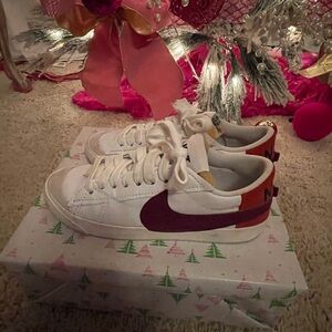Nike White and Burgundy Blazers